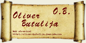 Oliver Butulija vizit kartica